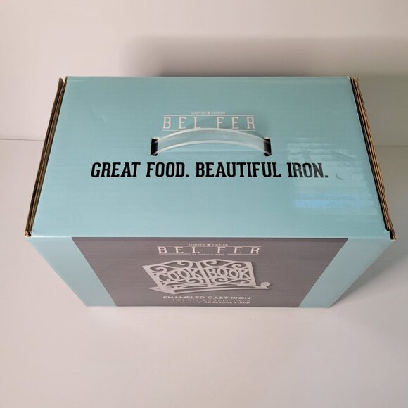 Belfer Enameled Cast Iron Cookbook Stand 11" Open Box White NWOT - Picture 4 of 9